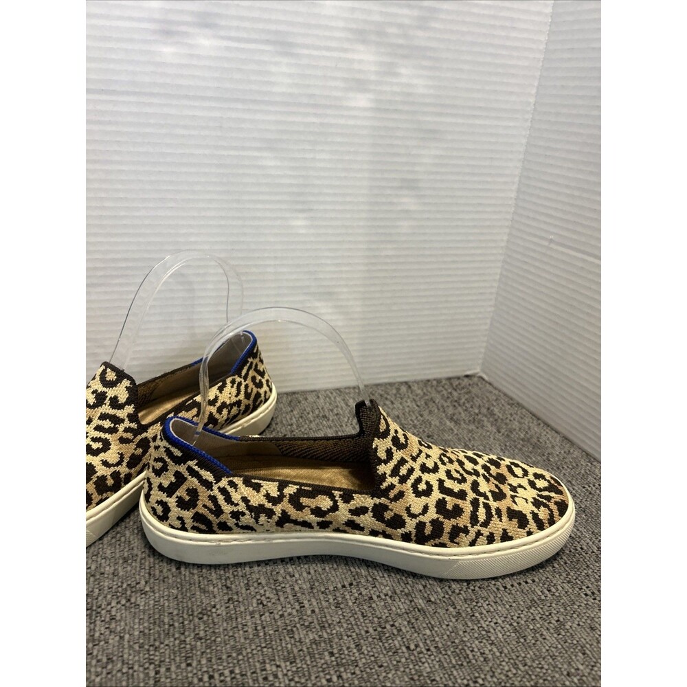 Rothys Shoes Women's 8.5 Slip On The Sneaker Animal Print Knit Cheetah Camo Cat - Picture 8 of 13